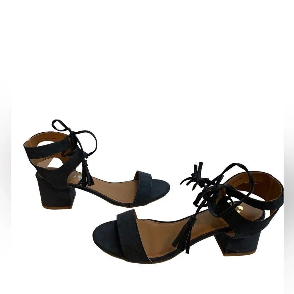 Report Block Heel Lace Up Sandals Size 8 Blue